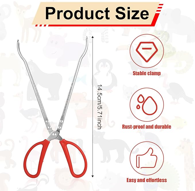 Reptile Feeding Tongs, 15 Inch Snake Feeding Tongs Anti-Skid Easy-Grip Extra Long Tweezers for Terrarium Corn Ball Python Accessories Axolotl Bearded Dragon Feeding Supplies