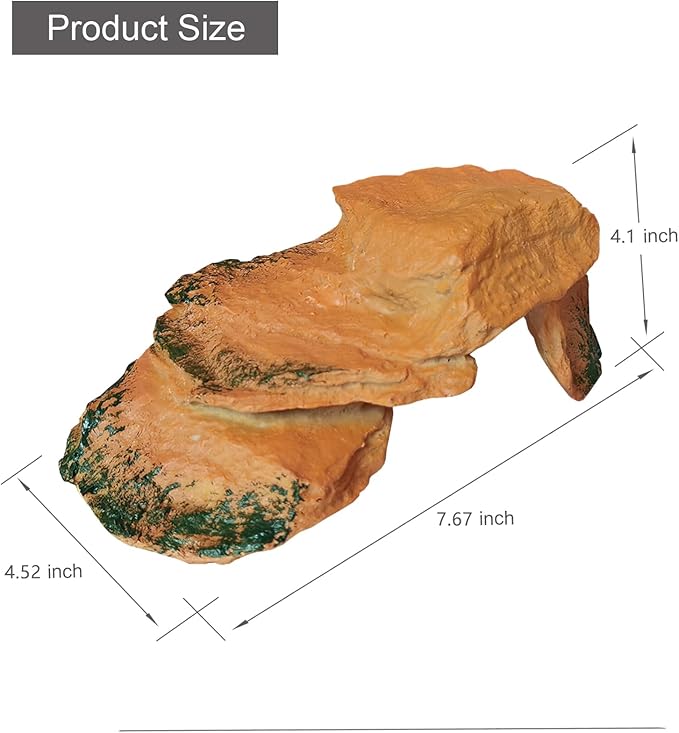 Rock Hideout Caves for Reptile and Amphibians,Decorative Resin for Glass Terrarium Tank, Great for Reptiles