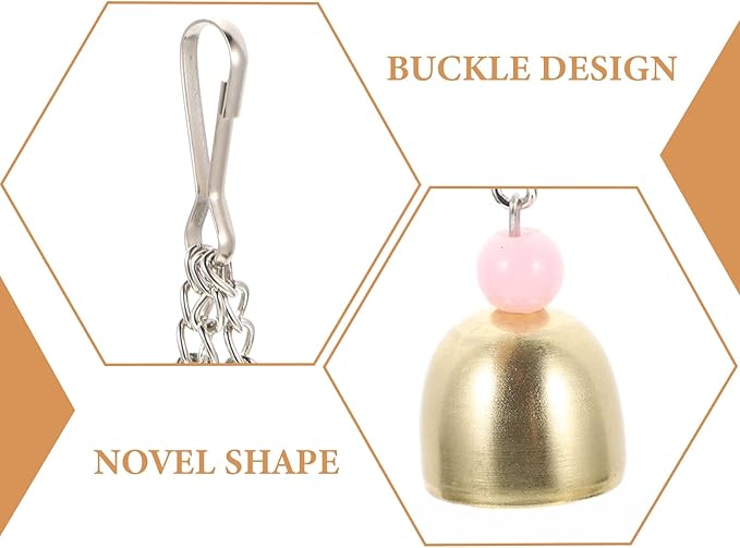 LUOZZY Stainless Steel Pet Parrot Bell Toy for Bird Parrot Parakeets Hanging Small Bird Toys Hanging Bell Ornaments