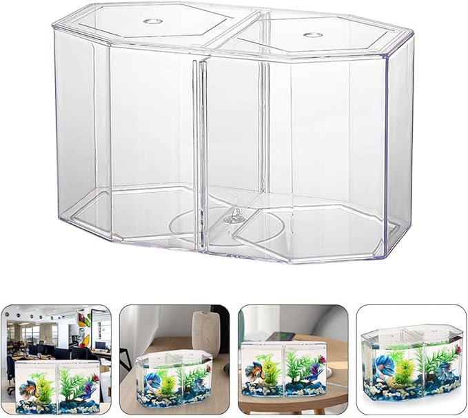 Mipcase Mini Tank 4pcsbox Guppy Small Hatchery Isolating Separation Acrylic Breeding Micro Aquarium Household Incubation Spawning Tank Container Incubator Tool Desktop Clownfish Small Fish Tank