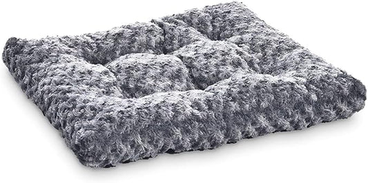 Amazon Basics Machine Washable Plush Pet Bed and Dog Crate Pad, Small, Gray, 29 x 21 x 3 Inches