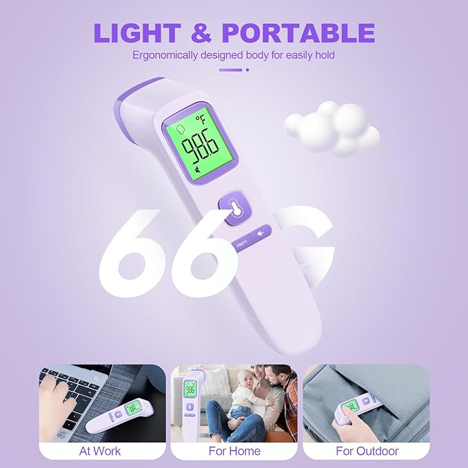 No-Touch Thermometer for Adults and Kids, Digital Accurate Baby Thermometer with Fever Alarm, 1 Second Fast Result, FSA HSA Eligible, Easy to use, 2 in 1 Mode