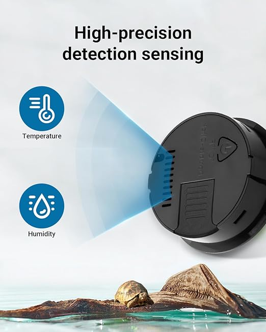 Reptile Tank Thermometer 2PCS Reptile Thermometer, for for Bearded Dragon, Jumping Spider, Leopard Gecko, Hermit Crab, Gecko, Ball Python, Lizard Aggforbl Black