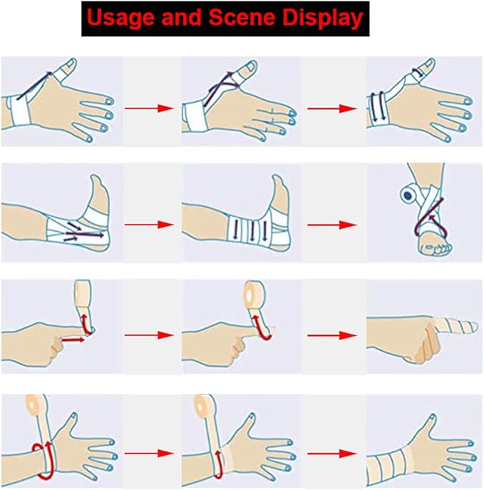 6 Rolls Self-Adhesive Bandage Wrap Grip Tape Wrap Cover Tattoo Cohesive Elastic Bandage for Tattoo Machine and Animals Wounds Wrist Healing Sprains & Swelling