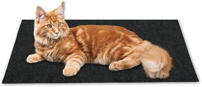 Cat Scratch Mat (5 Pack), 23.6’’ x 11.8’’ Versatile Self-Adhesive Replacement Easy Use for Cat Trees, Cat Wall Furniture, Scratching Posts, and Couch Protection (Black)