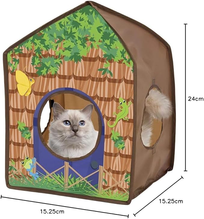 Kitty City Jungle Cat Cube Combo, Collapsible Cat Cube, Cat Bed, Tunnel, Cat Toy