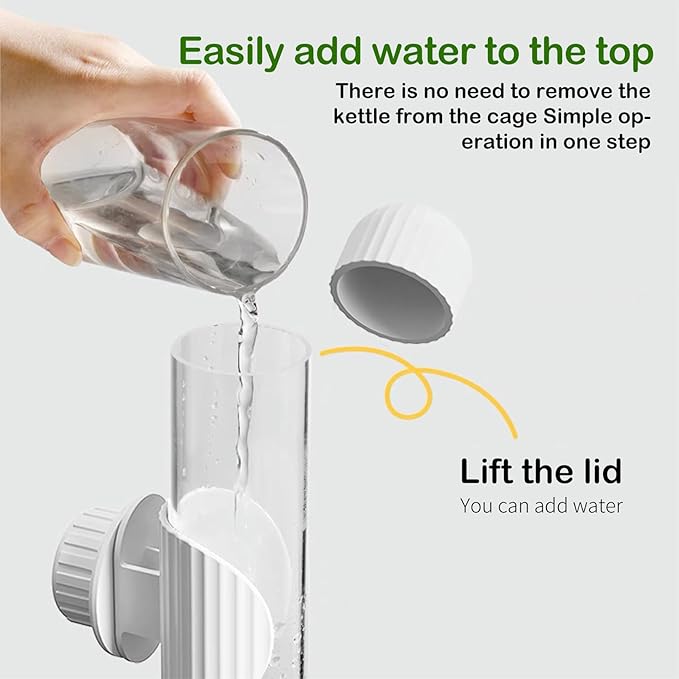 Bird Drinker Waterer Parakeet Water Dispenser for Cage Bird Drinking Water Bottle Parrot Automatic Drinking Device for Budgie Cockatiel Lovebirds Canary Finch (White/7.76 OZ)