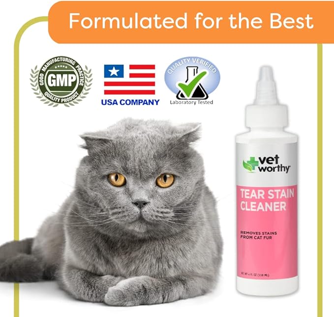 Vet Worthy Tear Stain Cleaner for Cats (4 oz)