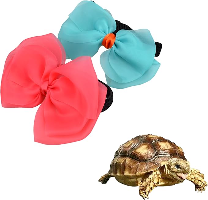 2 Pack Tortoise Bow Tie with Adjustable Strap Costumes for Tortoise Costume Pet Turtle Decoration Tortoise Tutu Pet Tortoise Supplies