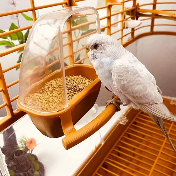 3 Pcs Small Bird Slot Feeder No Mess Cage Hanging Feeder Cup Plastic Food Feeding Box for Parakeet Budgies Cockatiel Lovebird Small Birds