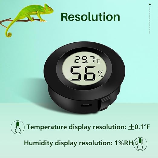 2-Pack Mini Digital Thermometer Hygrometer Indoor Room LCD Reptile Monitor Humidity Meter Gauge for Humidifiers Dehumidifiers Greenhouse Basement Babyroom