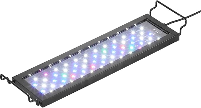 VEVOR Aquarium Light, 10W Full Spectrum Fish Tank Light with 5 Levels Adjustable Brightness, Adjustable Timer and Power-Off Memory, with ABS Shell Extendable Brackets for 12"-18" Freshwater Fish Tank