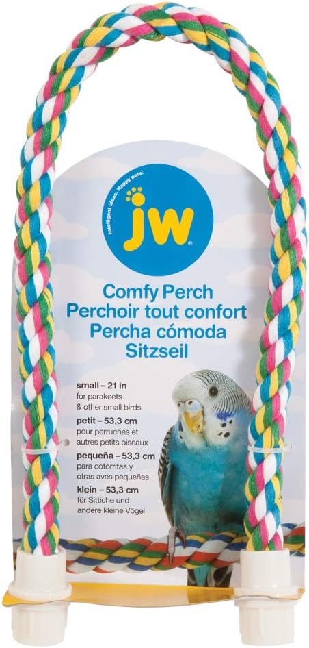 JW Pet Comfy Perch For Birds Flexible Multi-color Rope, Small - 21" Length