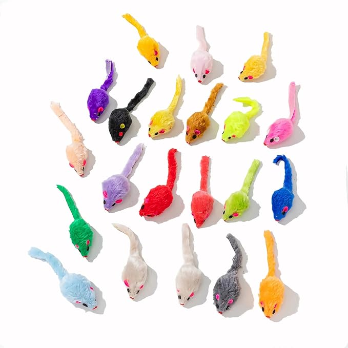 12PCS Cat Mouse Toys,Faux Fur Cat Mice Toys with Plastic Body, Interactive Catnip Toys for Indoor Cats,Perfect for Kittens, Cats, and Puppies!…