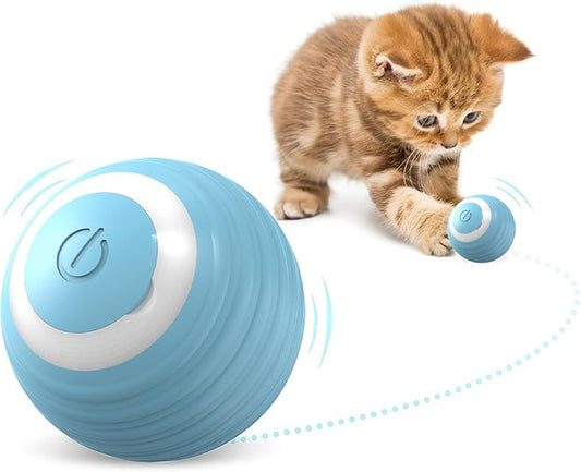 Interactive Cat Toy Ball-2pcs Automatic Cat Toy, Smart Ball cat Toy for Indoor Cat Kitten,cat Toys Gift for Your Kitty (Blue)