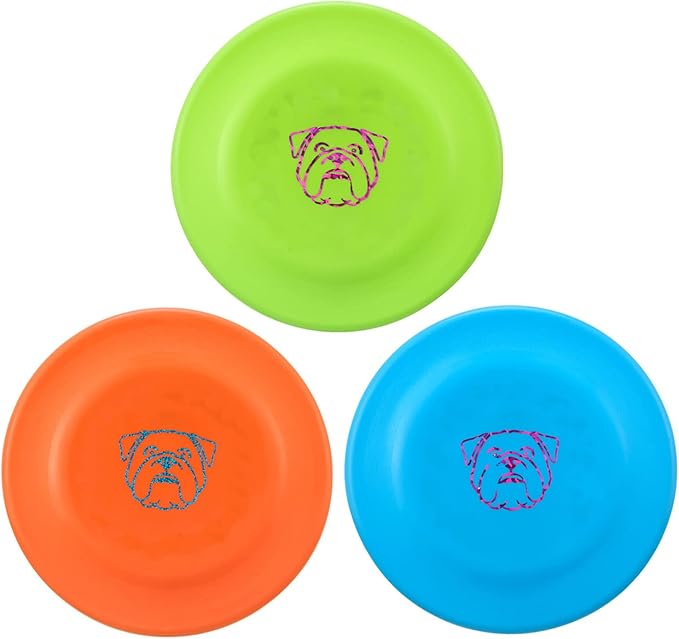 Dog Flying Disc, 3 Pcs Competition Dog Flyer Dog Toy, Soft Dog Flying Discs Indestructible Rubber Lightweight Flying Disc Dog Toy for Dogs - Floats On Water, Gentle On Teeth and Gums