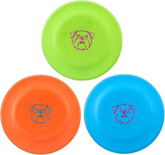 Dog Flying Disc, 3 Pcs Competition Dog Flyer Dog Toy, Soft Dog Flying Discs Indestructible Rubber Lightweight Flying Disc Dog Toy for Dogs - Floats On Water, Gentle On Teeth and Gums