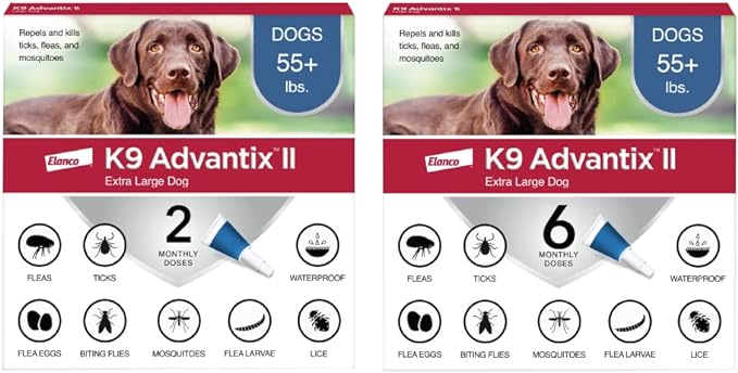 K9 Advantix II XL Dog Vet-Recommended Flea, Tick & Mosquito Treatment & Prevention | Dogs Over 55 lbs. | 8-Mo Supply