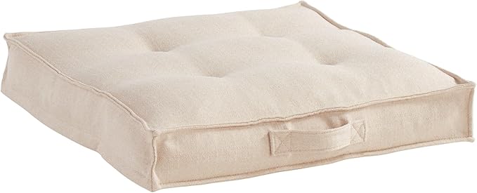 South Pine Porch Mila Square Tufted Pillow Style Dog Bed, Cream, Medium (32" x 32")