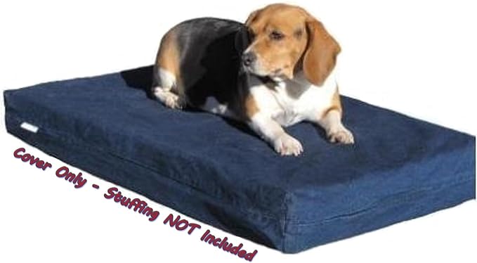 Dogbed4less DIY Durable Blue Denim Pet Bed External Duvet Cover and Waterproof Internal Case for 35"X20"X4" Small Medium Dog Bed - Replacement Covers only