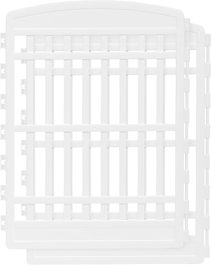 IRIS USA Dog Playpen Add-On Panels, 2-Panel 34" Pet Playpen, Puppy Playpen, Foldable, Customizable, White