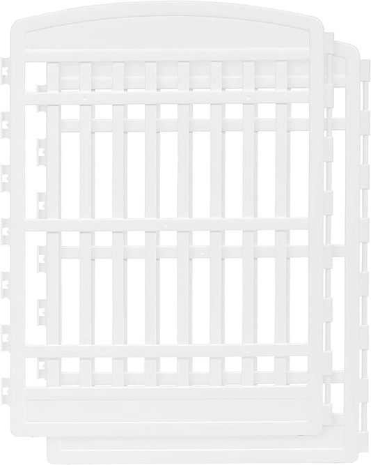 IRIS USA Dog Playpen Add-On Panels, 2-Panel 34" Pet Playpen, Puppy Playpen, Foldable, Customizable, White