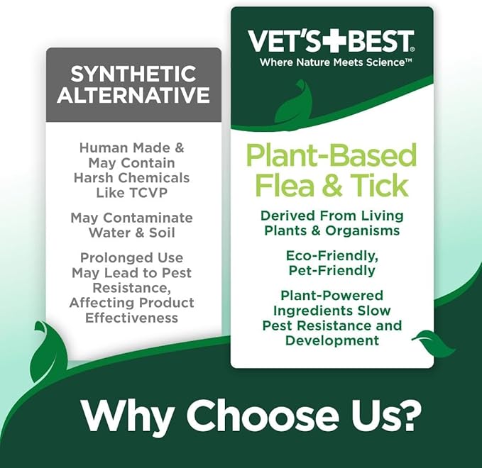 Vet's Best Flea and Tick Home Spray - Dog Flea and Tick Treatment for Home - Plant-Based Formula - Certified Natural Oils,Green - 32 oz