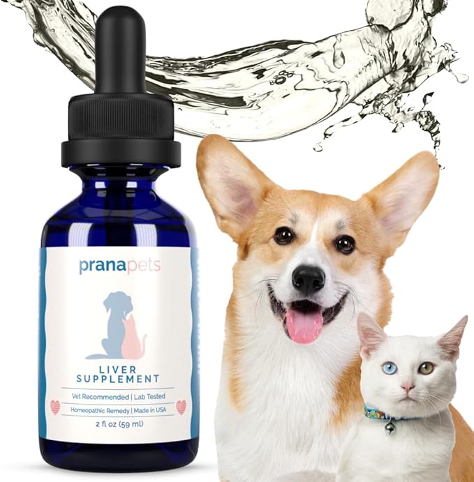 Liver Supplement for Pets Naturally Aids in Healthy Liver Function for Dogs & Cats | Herbal Formula Helps Relieve Abdominal Pain, Indigestion, and Inflammation of Liver & Gallbladder | by Prana Pets