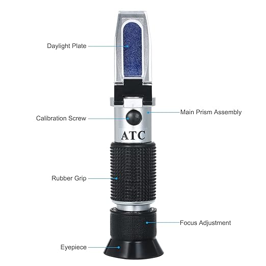 Clinical Refractometer Veterinary Hand-Held Refractometer Vet Veterinary Medicine RHC-300 Serum Protein Urine Density for pet Dog (Large Animal) and cat
