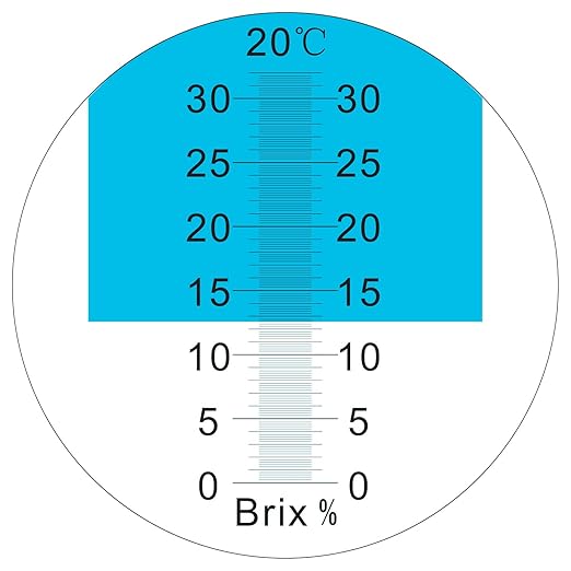 Brix Meter Refractometer 0~32%, Handheld Brix Refractometer Sugar Content Test, High Accurate Brix Measurement Tool with ATC for Fruit Beverages & Juice
