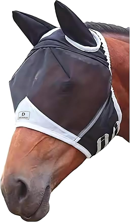 Horse Fly Mask - Fly Masks for Horses with Ears, Horse Sunscreen, Sunscreen for Horses, UV Fly Mask for Horses, Horse Fly Mask UV Protection, Cattle Fly Mask, Fly Masks for Horses, Fly Mask