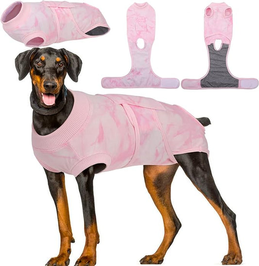 Kuoser Dog Surgery Suit, Surgical Onesie for Dogs Female Spay, Soft Dog Recovery Suit Male Neuter, Pet Abdominal Surgery Shirt Dog Body Suits After Surgery Wear, Anti Licking Dog Cone Alternative, XL