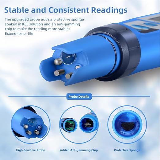 pH Salt Meter 5 in 1 pH TDS EC Salinity Tester for Pool Spa Aquarium Hydroponic Saltwater Digital pH and PPM Tester for Household Drinking Water Hot Tub Home Brewing Fish Tank…