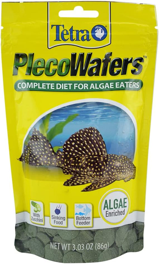 Tetra PlecoWafers 86 Grams, Nutritionally Balanced Fish Food For Algae Eaters , 3.03 Ounce (Pack of 1)