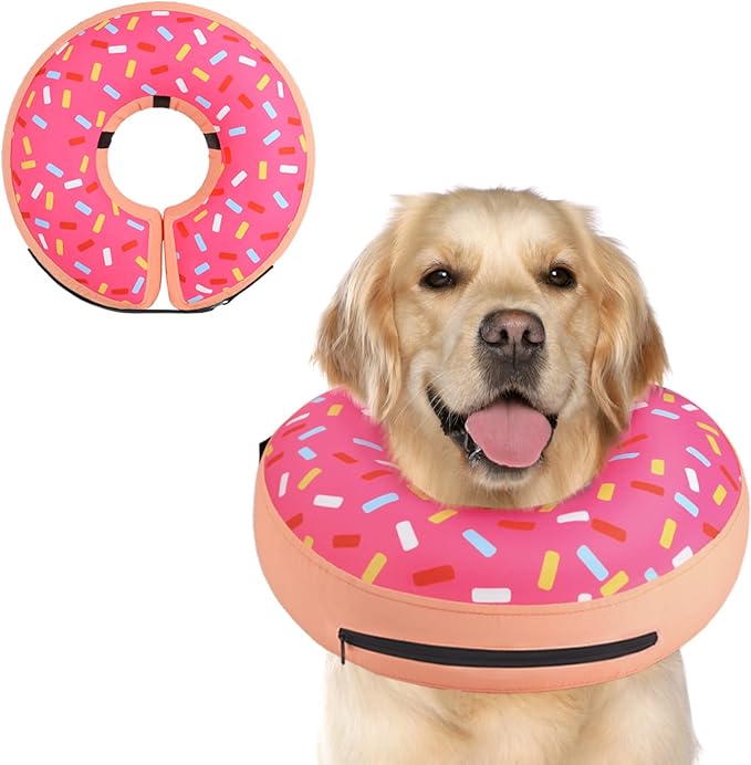 Supet Inflatable Dog Cone Collar Alternative After Surgery, Dog Neck Donut Collar Recovery E Collar for Neuter, Soft Dog Cone for Small Medium Large Dogs