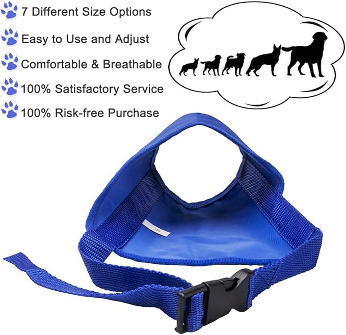 Coppthinktu Dog Muzzle Suit, 7PCS Dog Muzzles for Biting Barking Chewing, Adjustable Dog Mouth Cover for Small Medium Large Dogs, Soft Comfortable Dog Muzzle for Long Snout