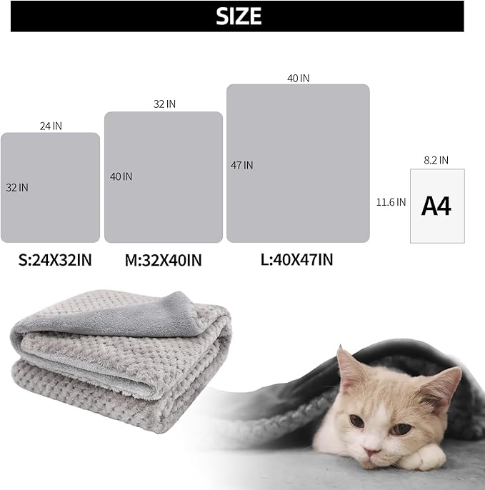 furrybaby Premium Fluffy Fleece Dog Blanket, Soft and Warm Pet Throw for Dogs & Cats(32x40inch, Grey)