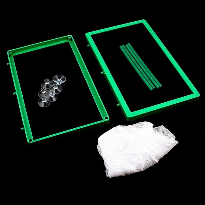 Nylon Mesh Fish Fry Hatchery Breeder Box Separation Net White Green