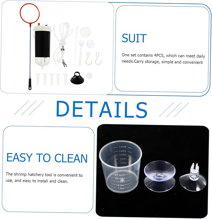 2 Sets Incubator Vessel Tools Brine Shrimp Eggs Incubator Plastic Shrimp Box Shrimp Egg Hatch Tool Aquarium Box Brine Shrimp Incubating Box Breeding Incubator Glass