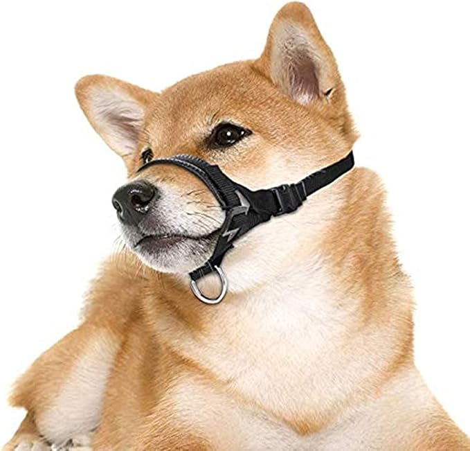 Dog Muzzle for Small, Medium, Large Dogs Prevent from Biting, Barking and Chewing, Adjustable Loop (S/Red)