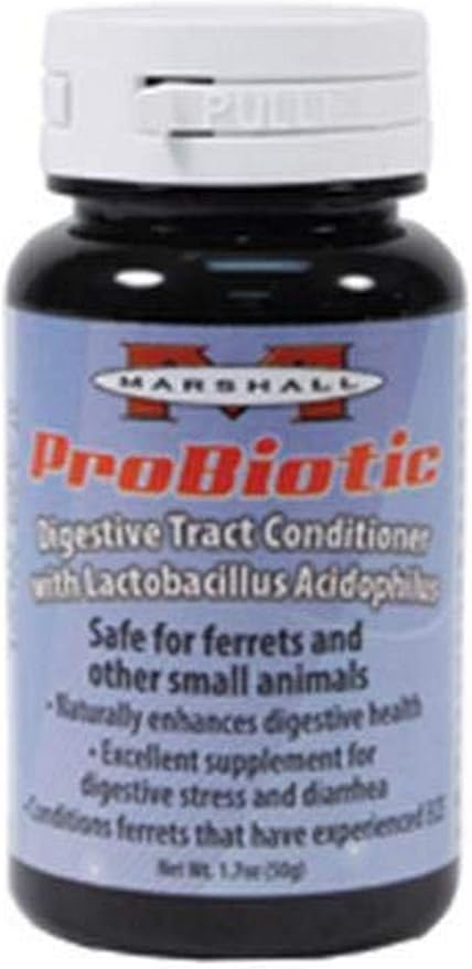 Marshall Pet Products Natural Probiotic Pet Digestive Tract Conditioner Supplement Eases Digestive Stress, ECE and Diarrhea in Ferrets and Small Animals, 1.7 oz