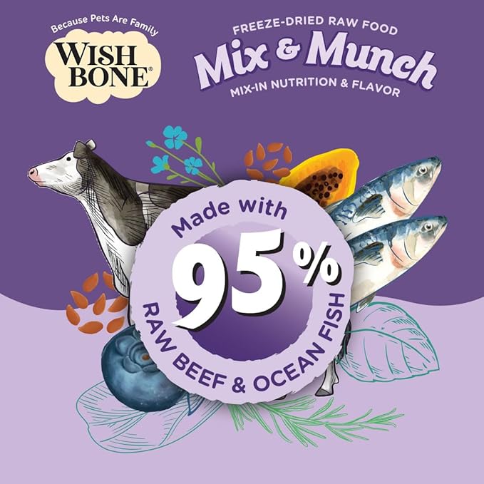 Wishbone Mix & Munch Raw Freeze-Dried Grain-Free Beef and Ocean Fish for Cats