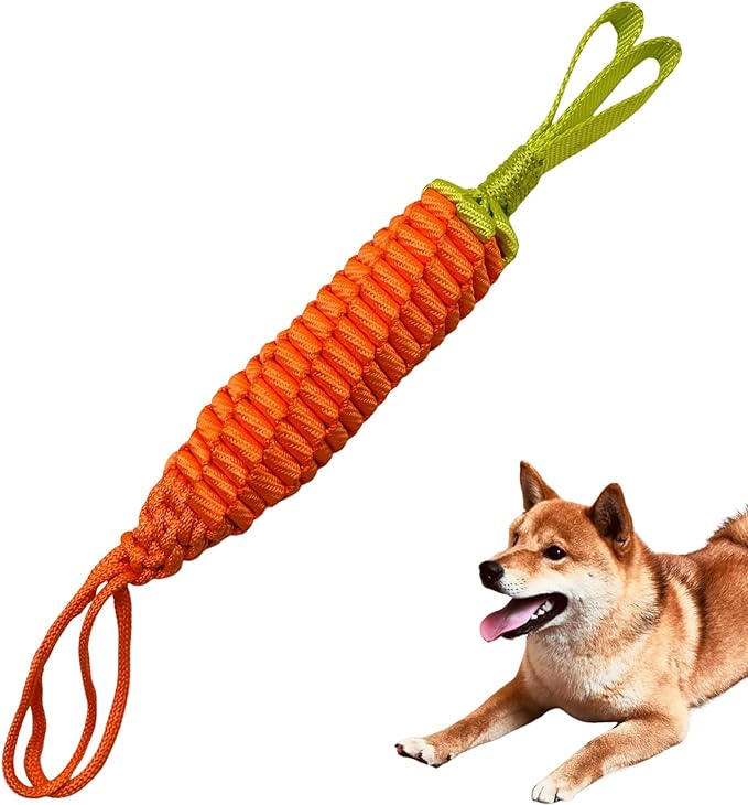 Dog Rope Toy,Tug of War Dog Toy,Puppy Teething Chews,Dog Chew Toys,Carrot Dog Toy for Medium and Large Dogs