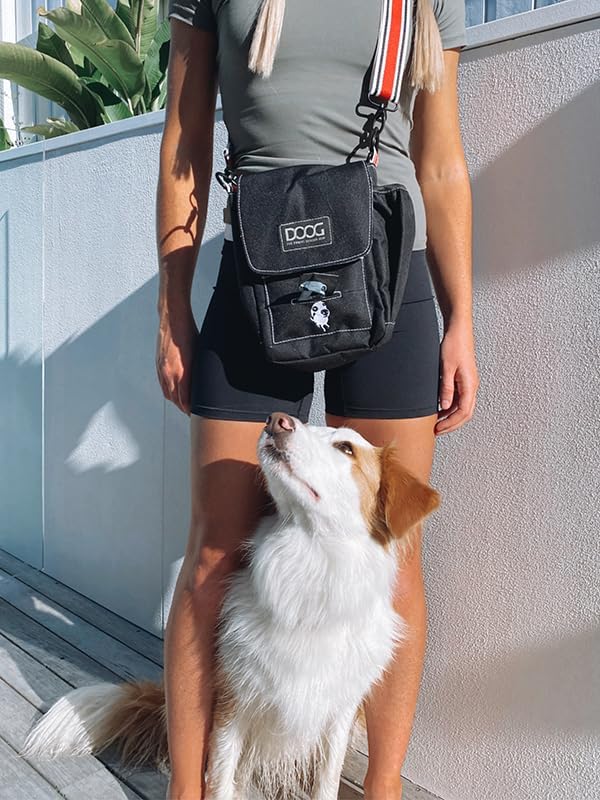 DOOG | Walkie Bag | Adjustable Shoulder Bag with Poo Bag Compartment and Water Bottle Compartment | Grey