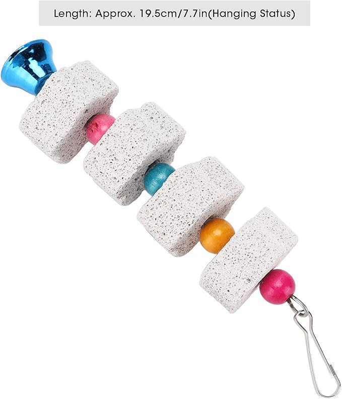 Parrot Chewing Toy, Bird Beak Grinding Mineral Stone Colorful Bird Block Toys Parrot Lava Block Calcium Supplement Food Chew Training Toys for African Greys Eclectus Budgies