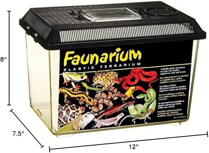 Exo Terra Faunarium, Plastic Reptile Terrarium, Medium, PT2260 (Pack of 2)