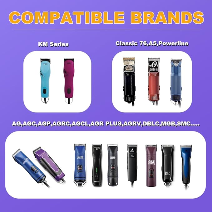 7FC Pet Dog Grooming Detachable Blades, Compatible with Andis Size-7FC Cut Length 1/8"(3.2mm), Most A5,KM Series Clippers,Made of Ceramic Blade (Black/3PCS)