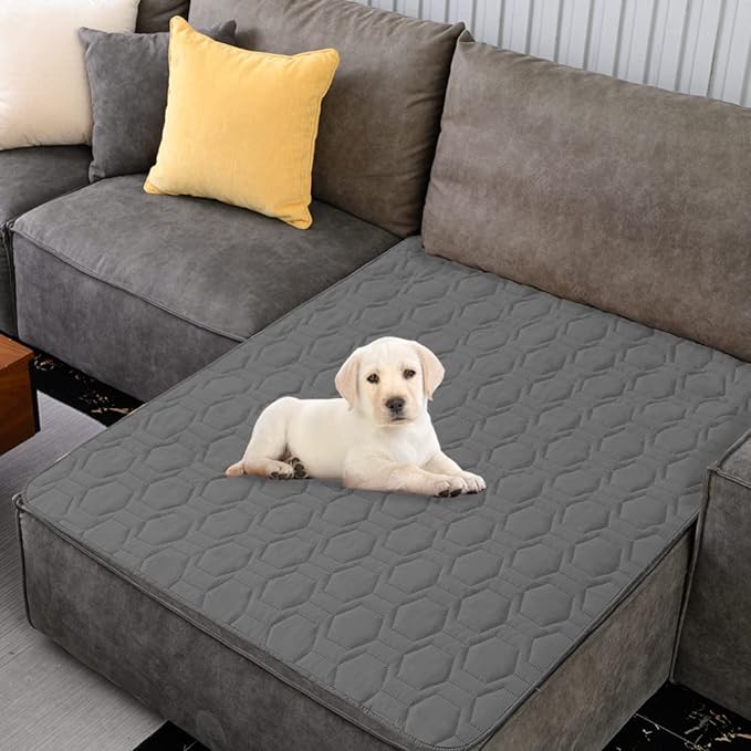 Waterproof & Non-Slip Dog Bed Cover and Pet Blanket Sofa Pet Bed Mat ，car Incontinence Mattress Protectors Furniture Couch Cover for Most Cats Dogs,Pets<52x82-Dark Grey>