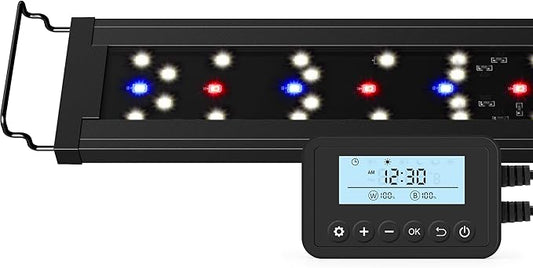 NICREW SkyLED Plus Aquarium Plant Light, Freshwater Fish Tank Light with Ramp Up and Dim Down, Spectrum Adjustable and Lighting Schedule Programmable with Controller, 48-60 Inches, 45 Watts