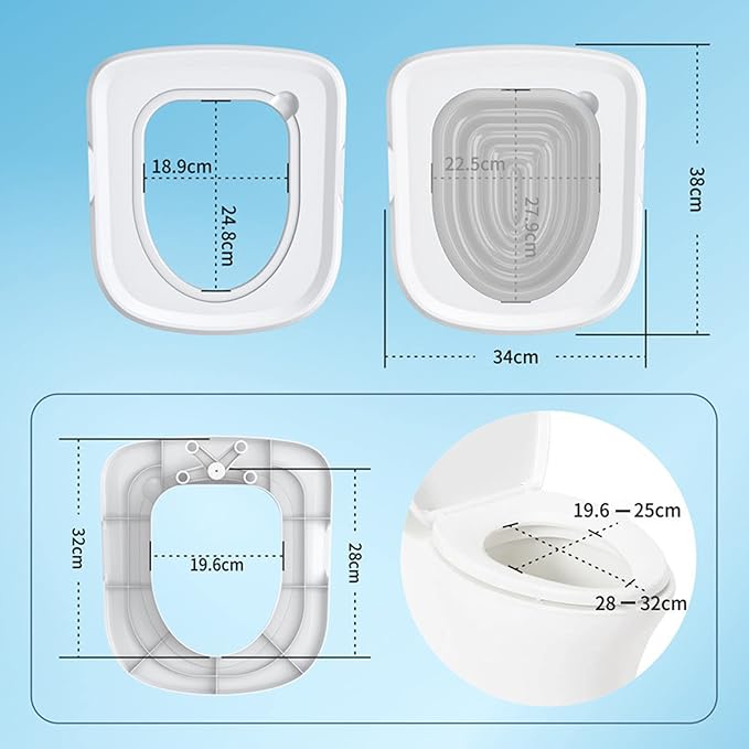 Cat Toilet Training Kit,Cat Toilet Trainer, Universal Reusable Cat Toilet Training for Home Toilet,Train Your Cat to Use The Toilet,for Round & Elongated Toilet Seat Size